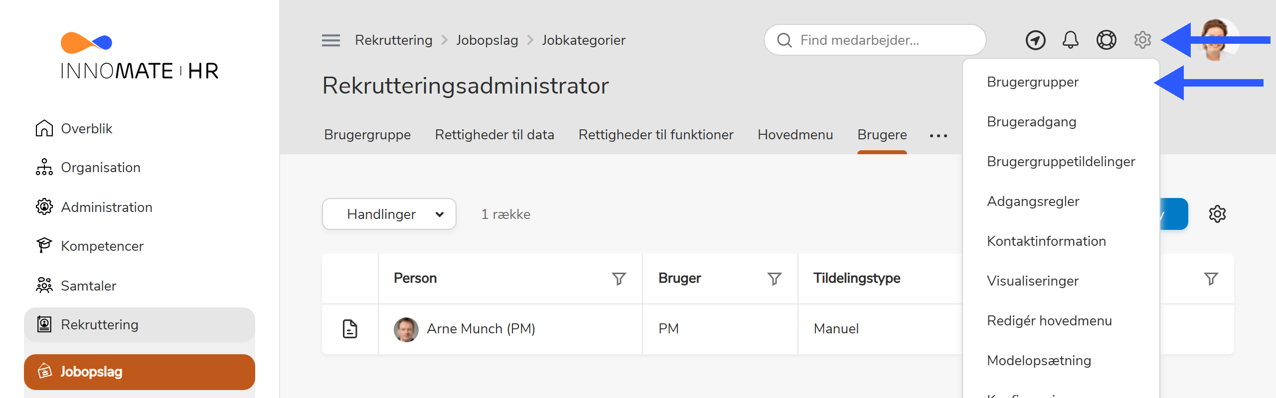 Brugergruppen Rekrutteringsadministartor